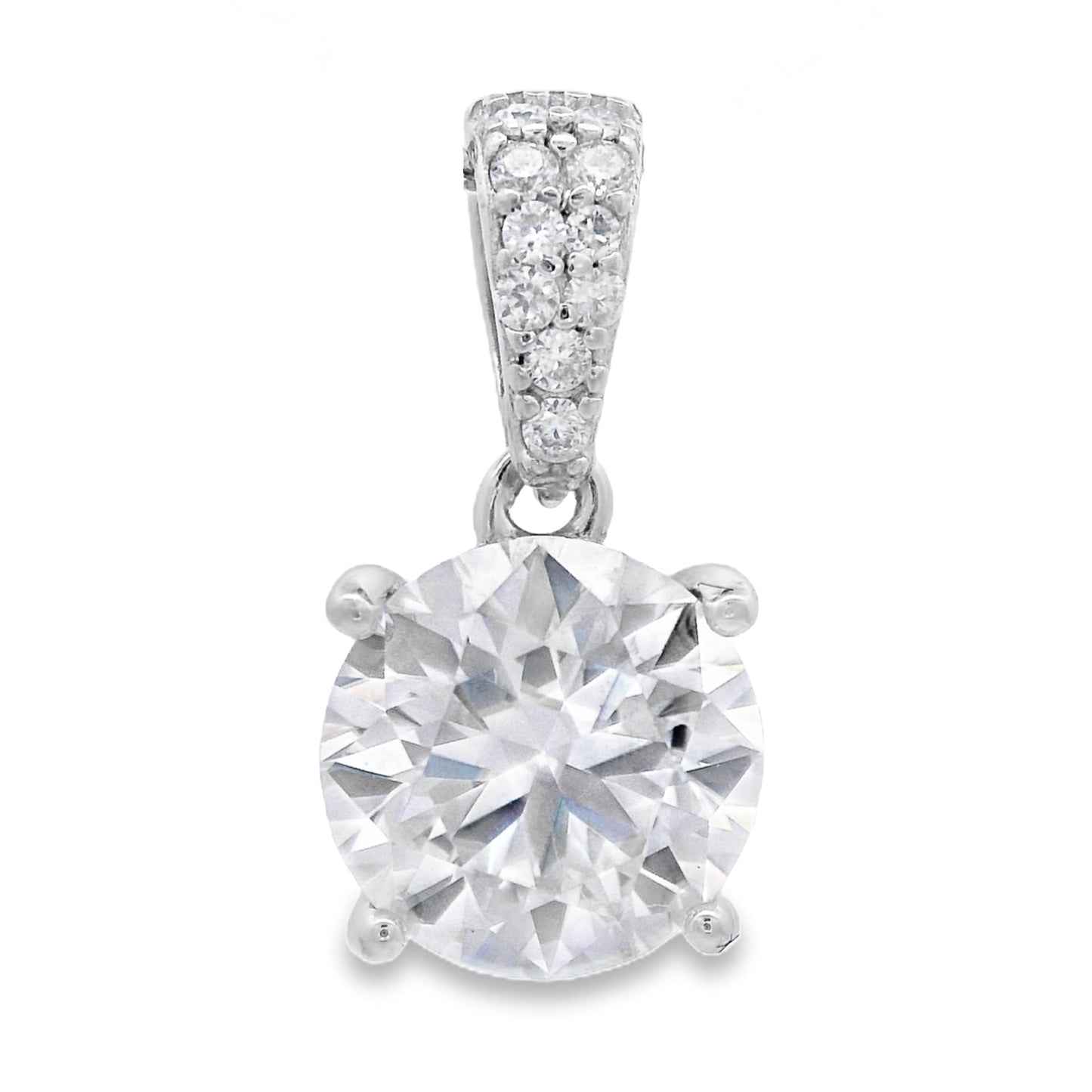 Genuine 2.00ct Moissanite Pendant Sterling Silver