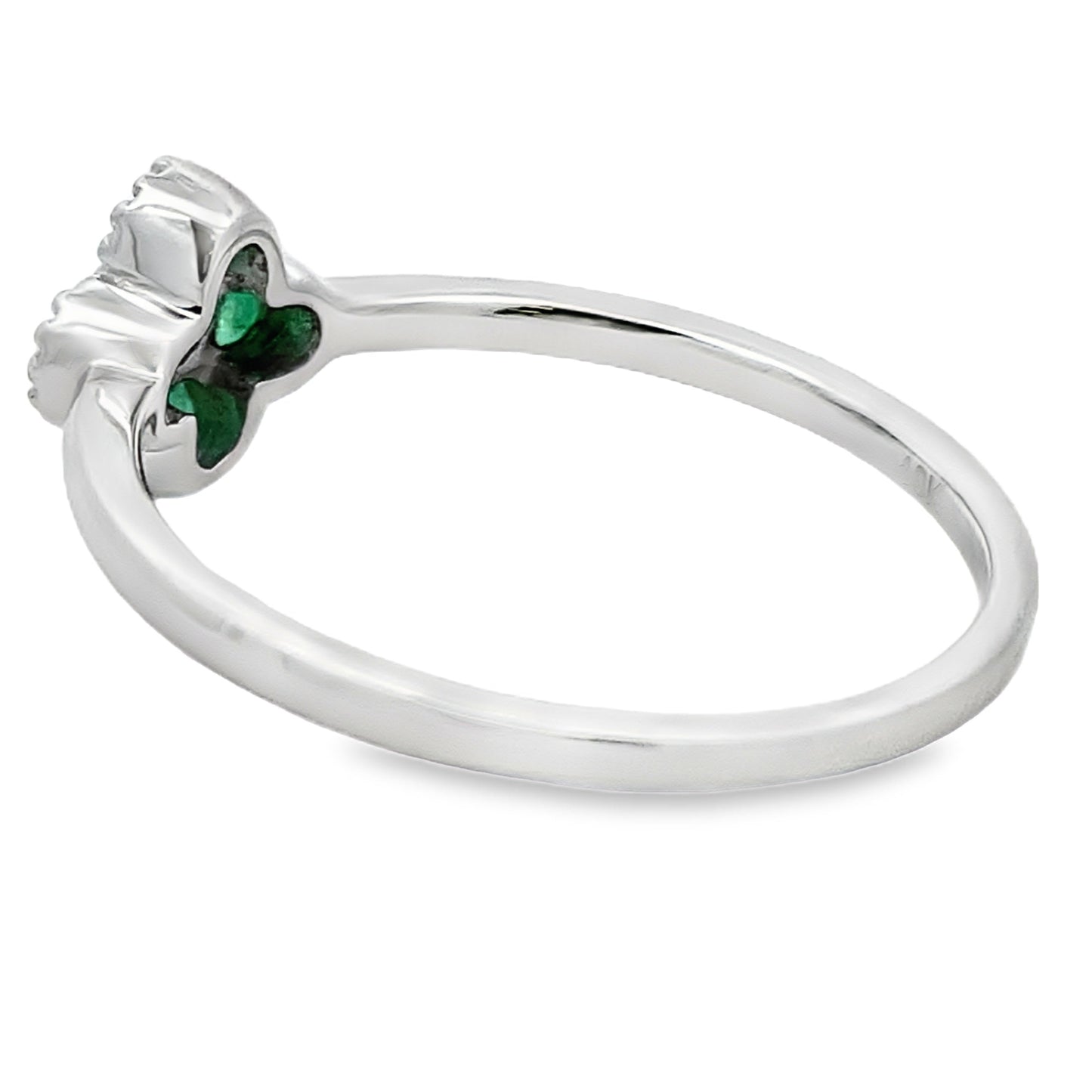 Genuine .15ct Emerald Diamond Ring 10KT White Gold