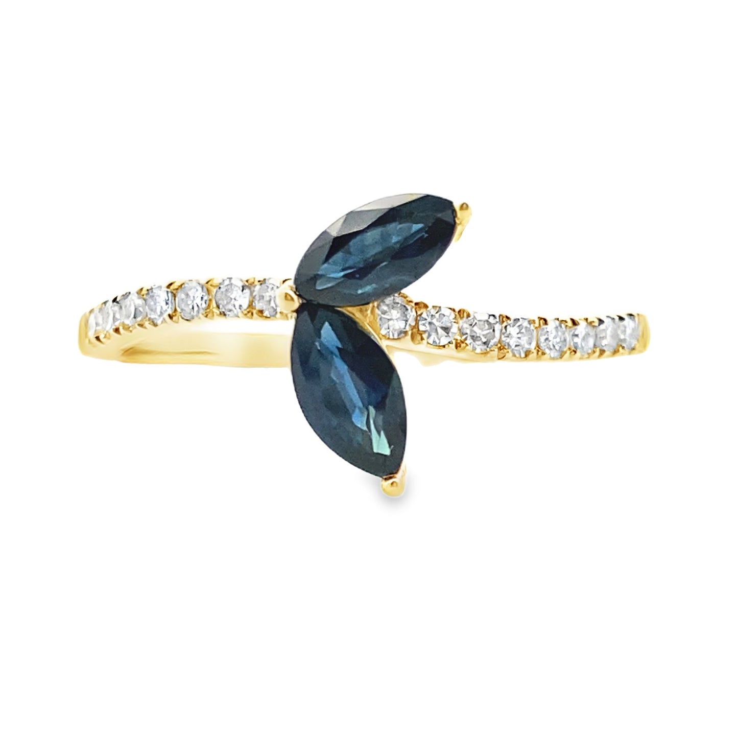 Natural .36ct Sapphire Diamond Ring 14KT Yellow Gold