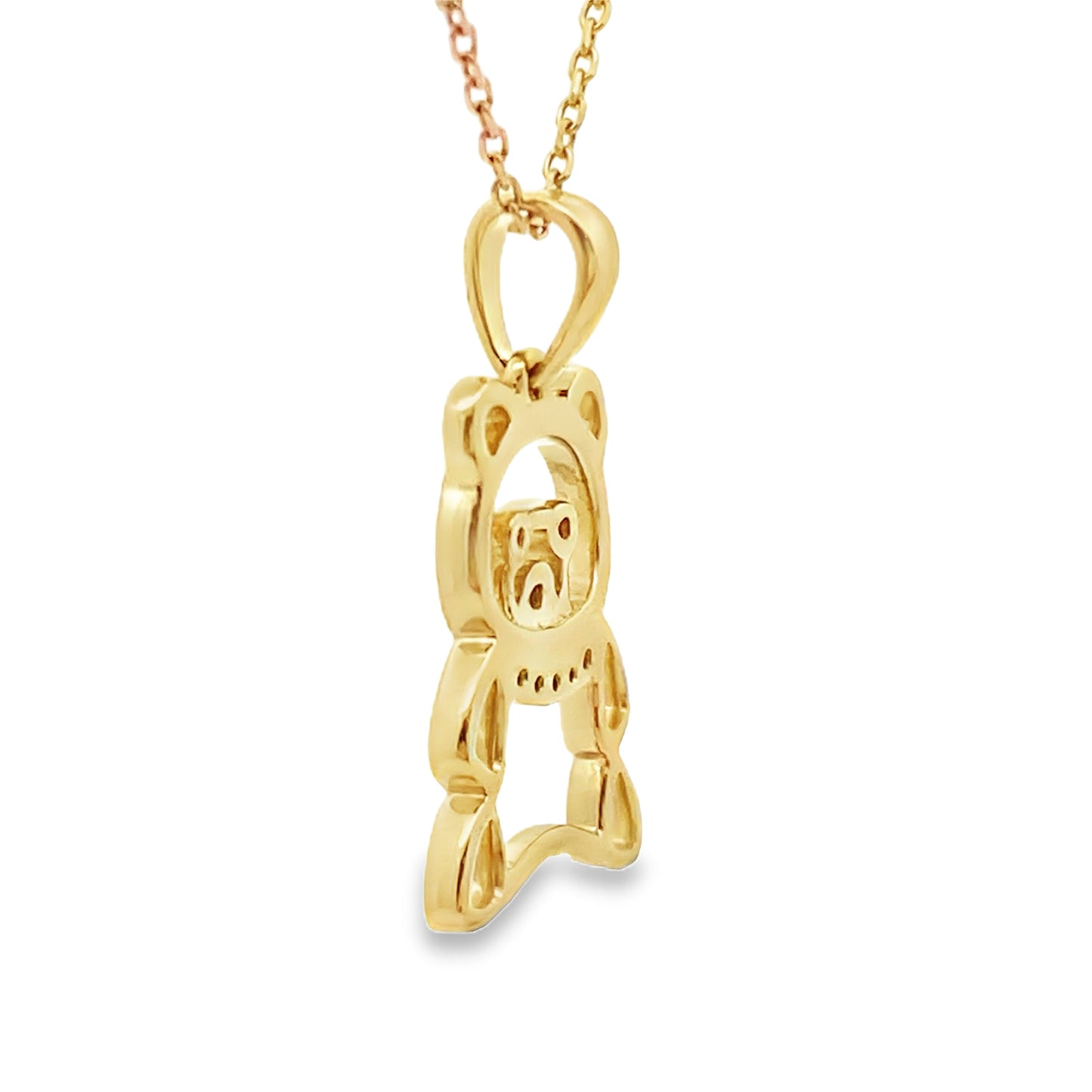 Genuine .03ct Diamond Animal Pendant 10KT Yellow Gold