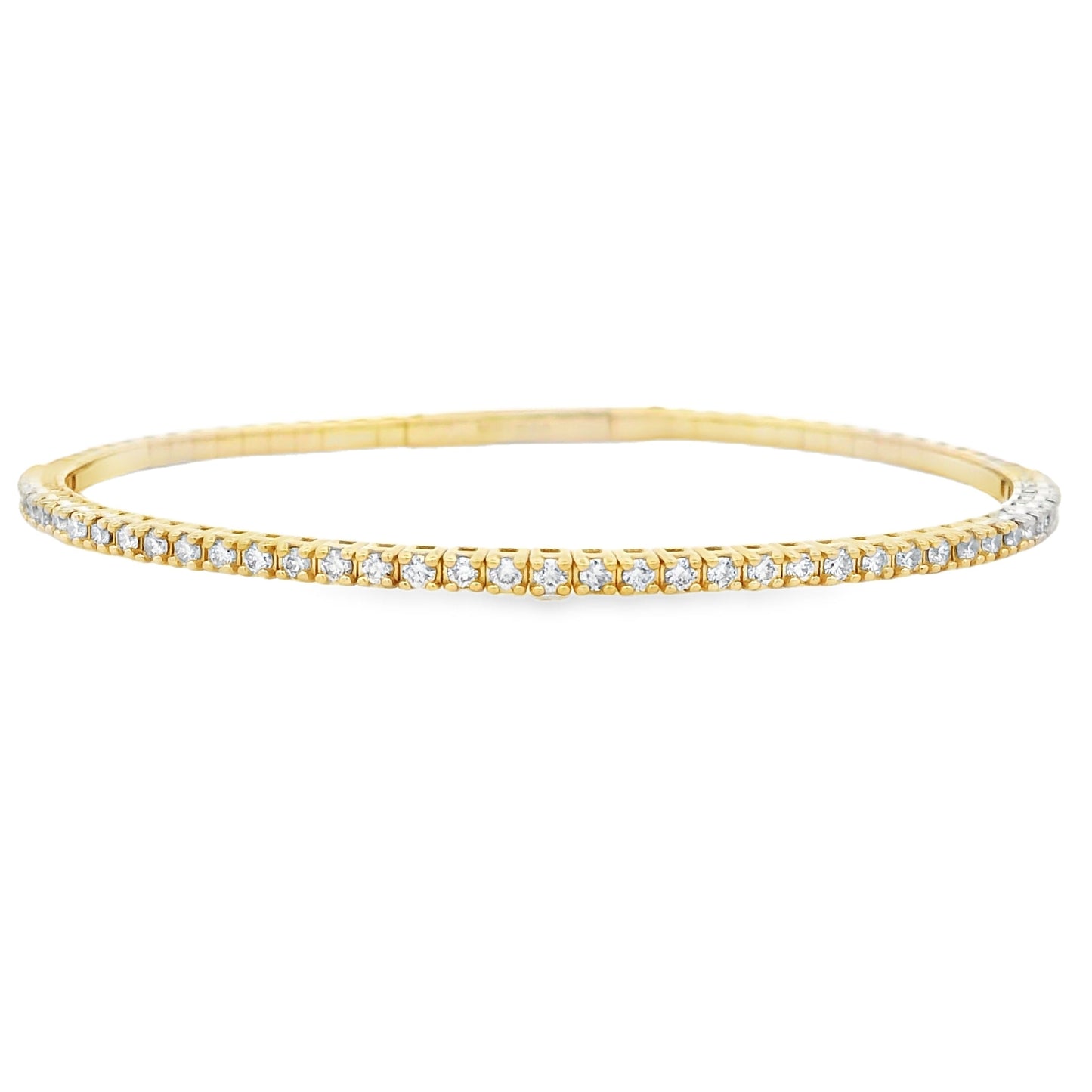Genuine 1.00ct Diamond Bangle Bracelet 14KT Yellow Gold