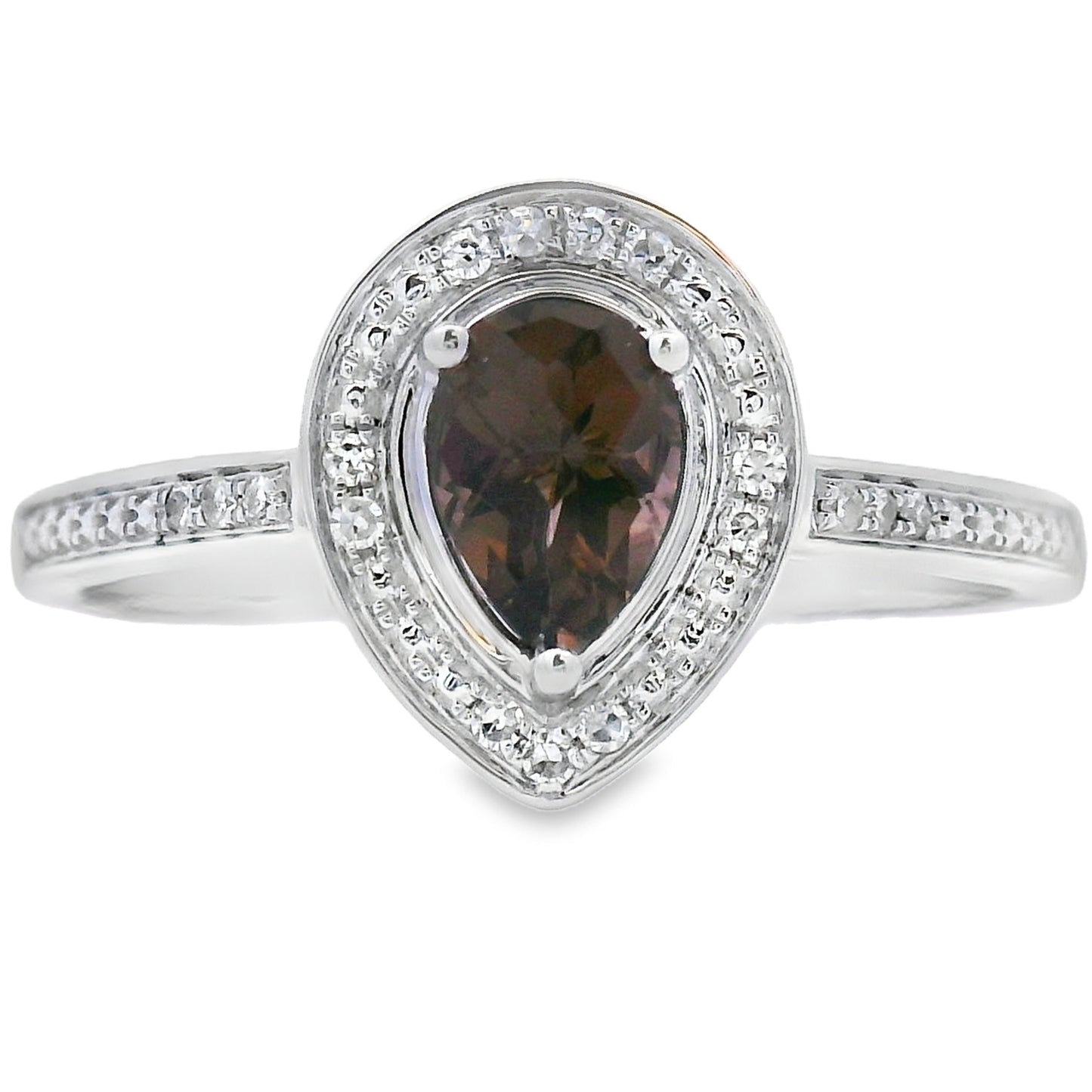 Natural .46ct Quartz Diamond Ring 10KT White Gold