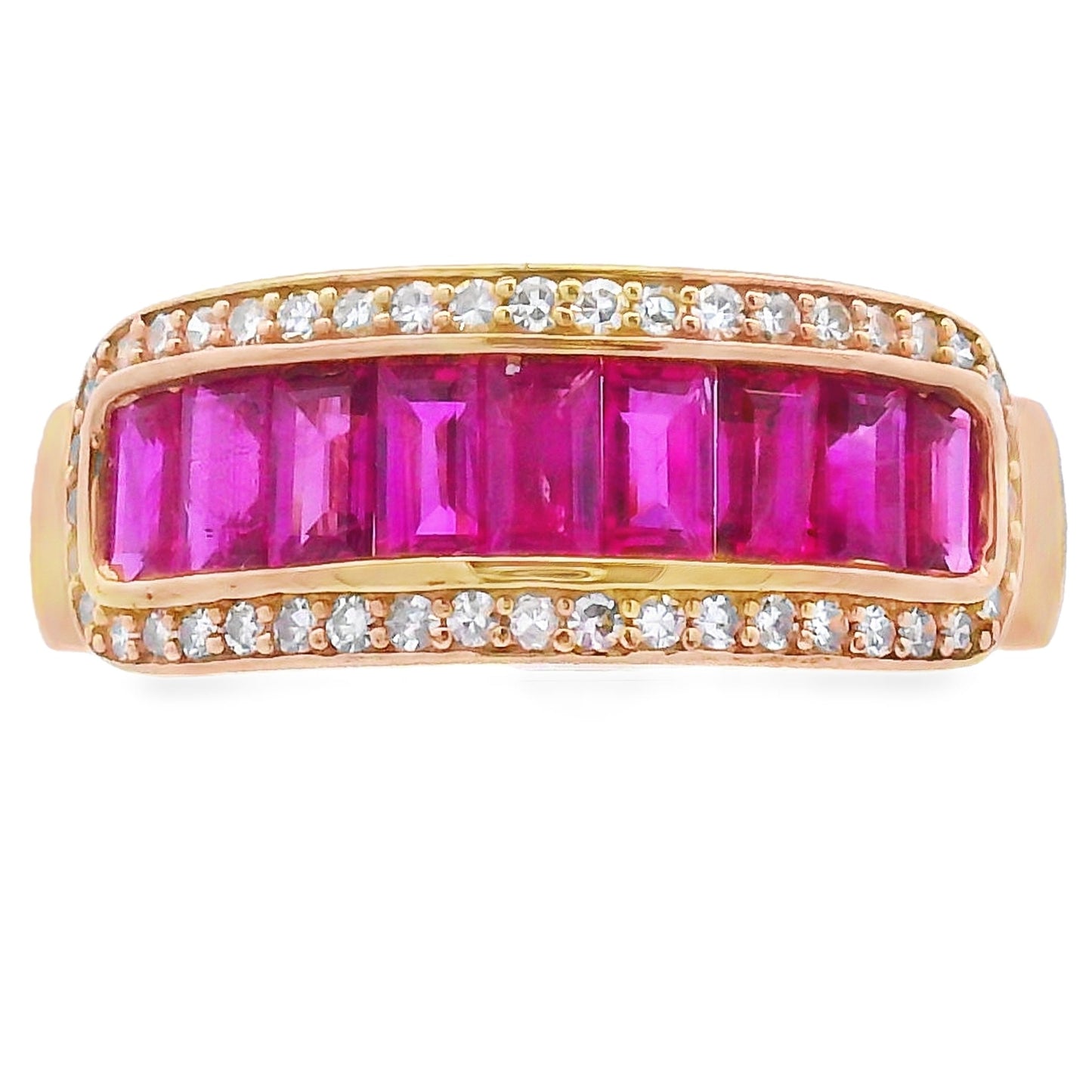 Genuine 1.10ct Ruby Diamond Ring 10KT Yellow Gold
