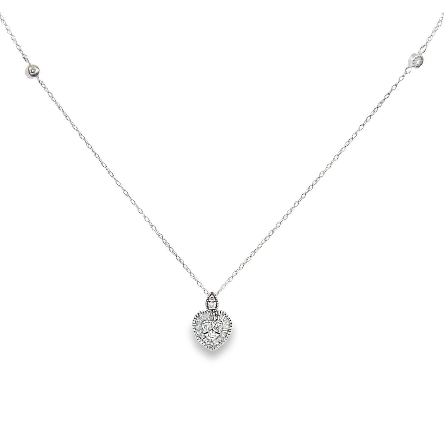 Natural .31ct Diamond Fashion Pendants 14KT White Gold