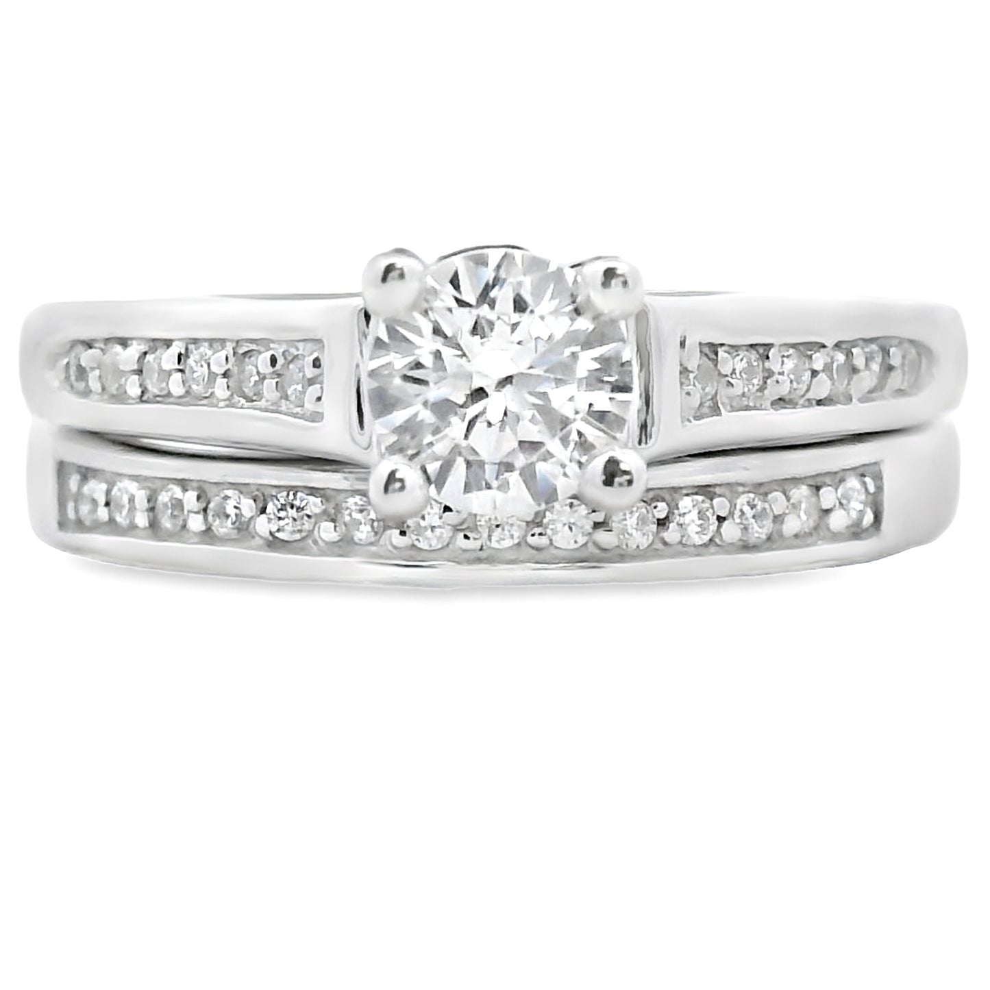Genuine Cubic Zirconia CZ SS Bridal Sterling Silver