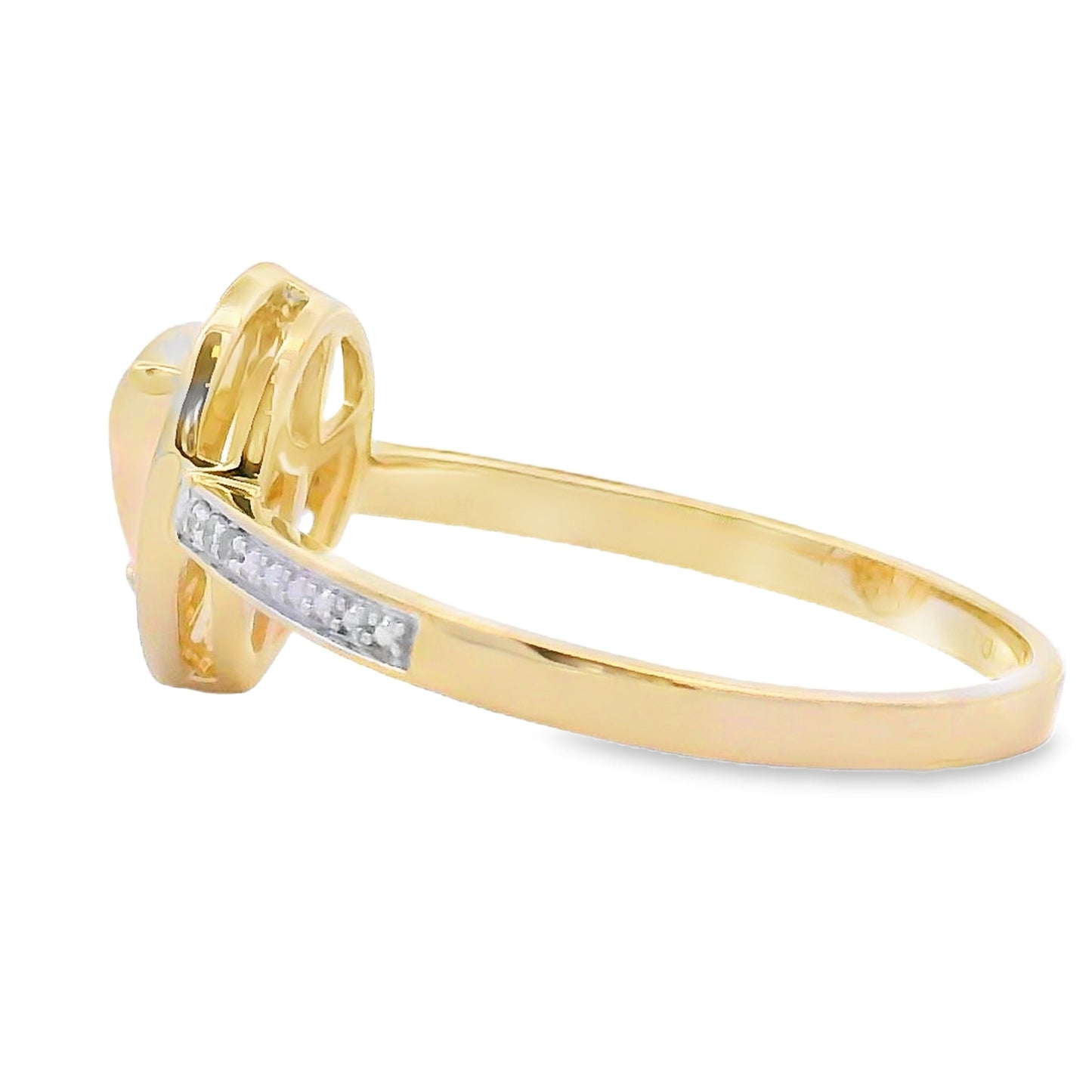 Natural .30ct Opal Diamond Ring 10KT Yellow Gold