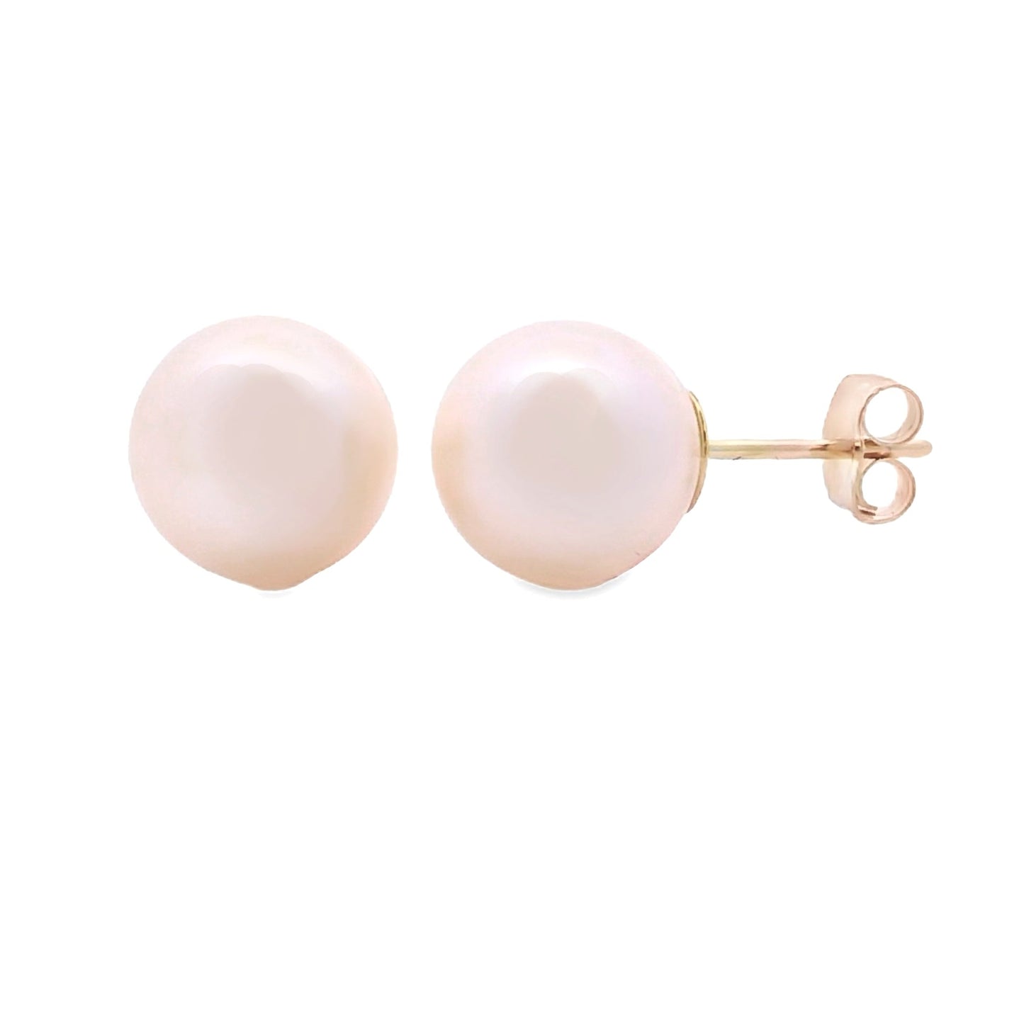 Genuine FW Pearl Stud Earrings 14KT Yellow Gold