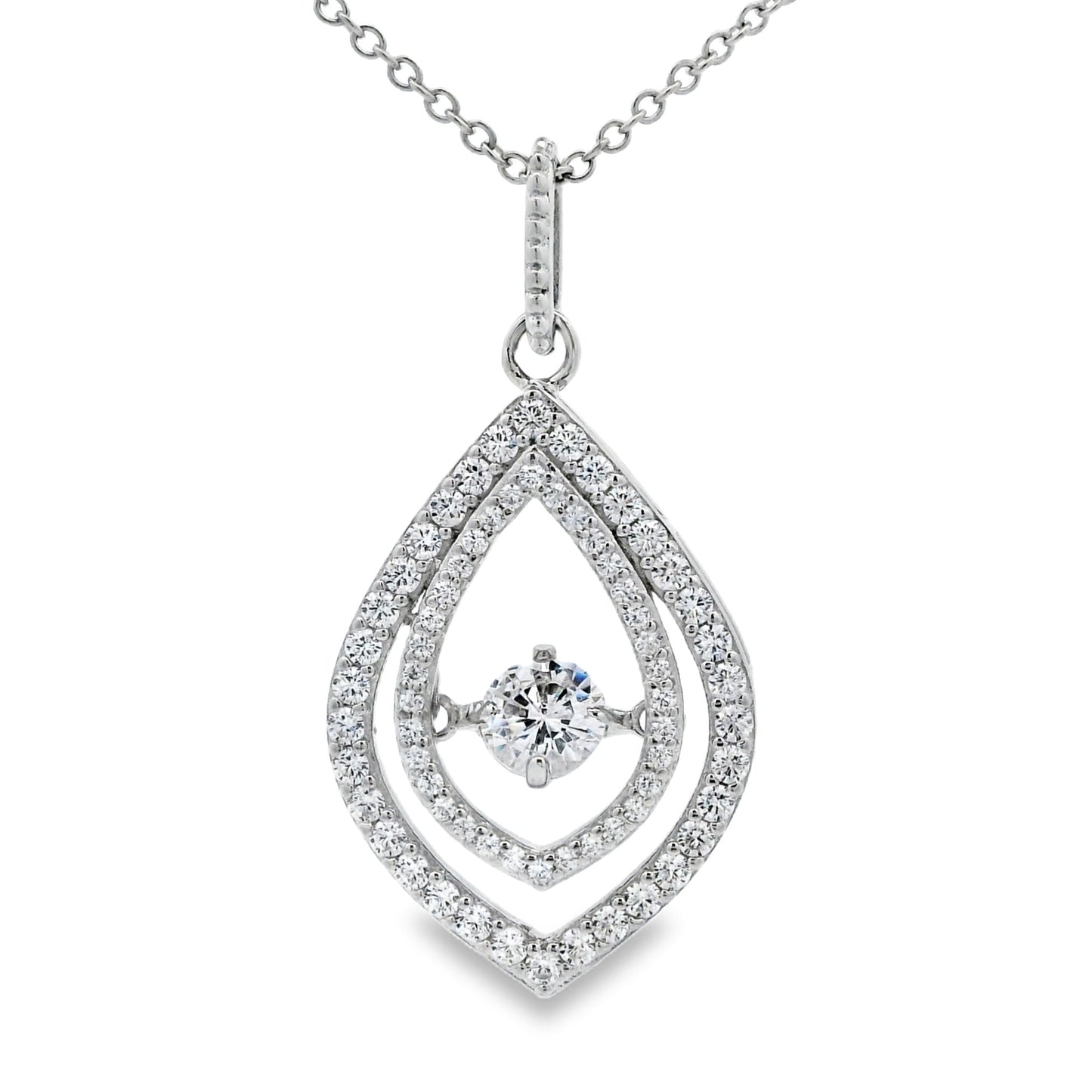 Natural Cubic Zirconia Fashion Pendants Sterling Silver