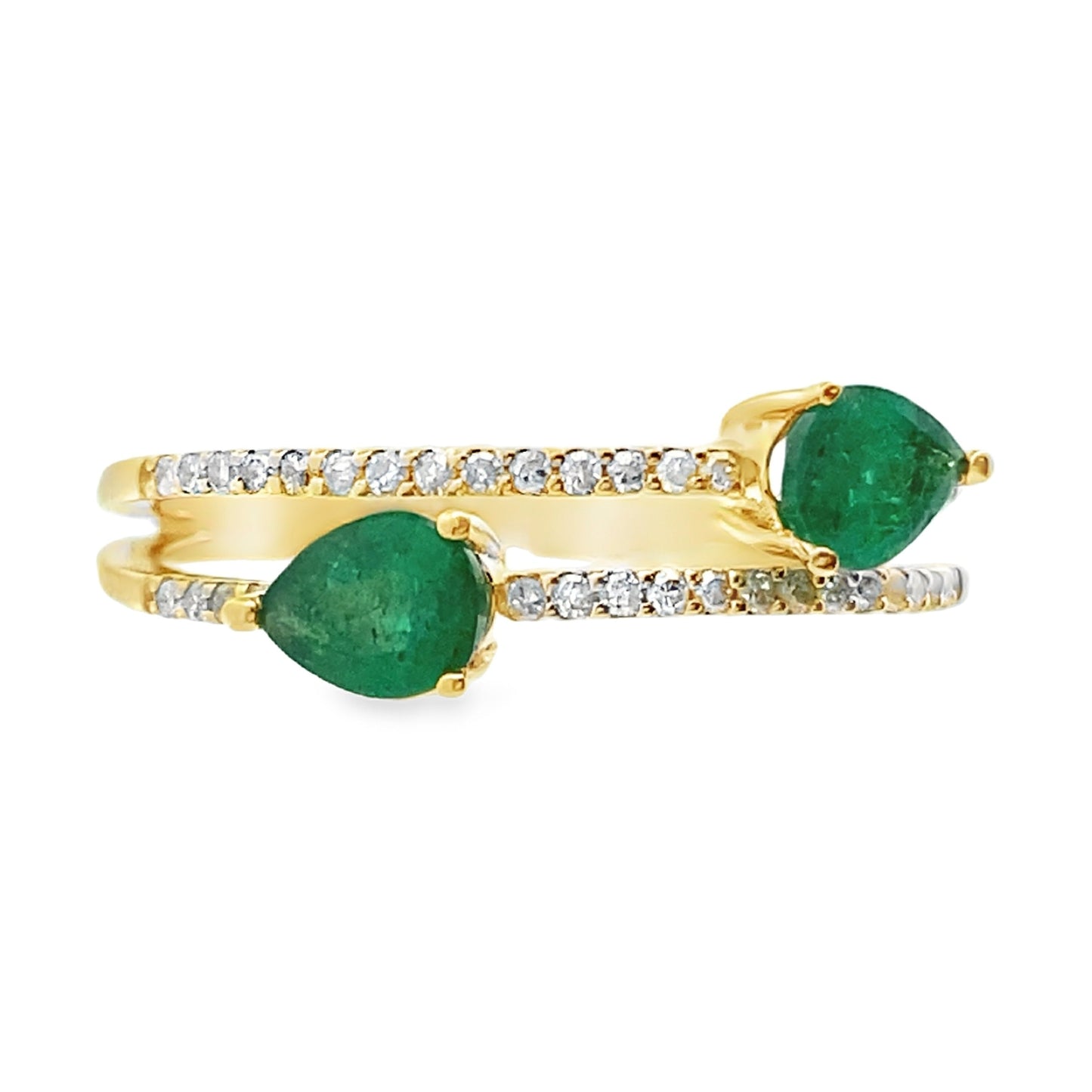 Genuine .50ct Emerald Diamond Ring 14KT Yellow Gold