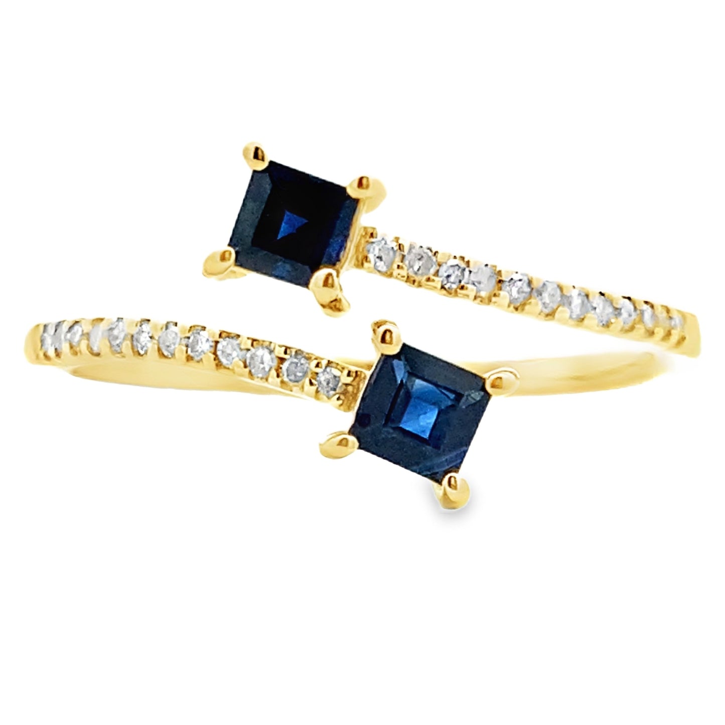 Genuine .61ct Sapphire Diamond Ring 14KT Yellow Gold
