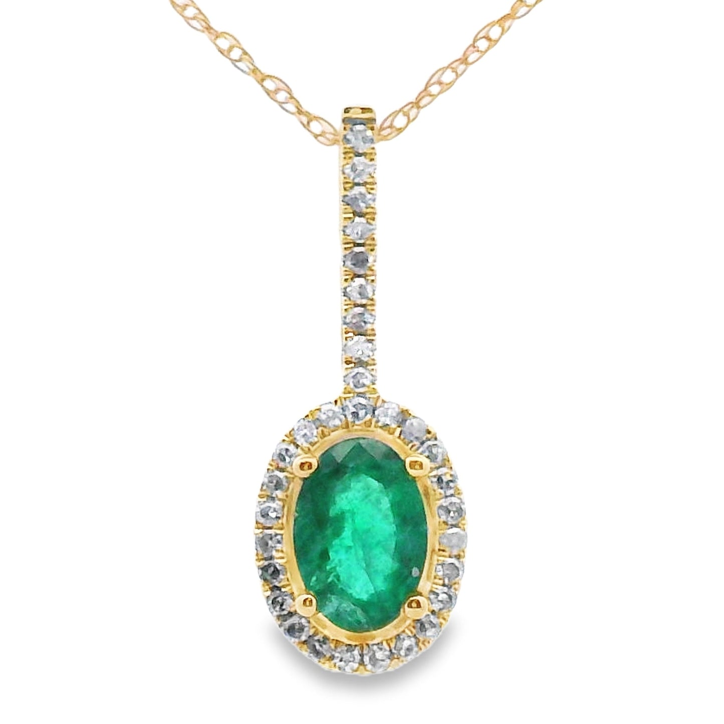 .46ct Emerald Diamond Fashion Pendants 10KT Yellow Gold