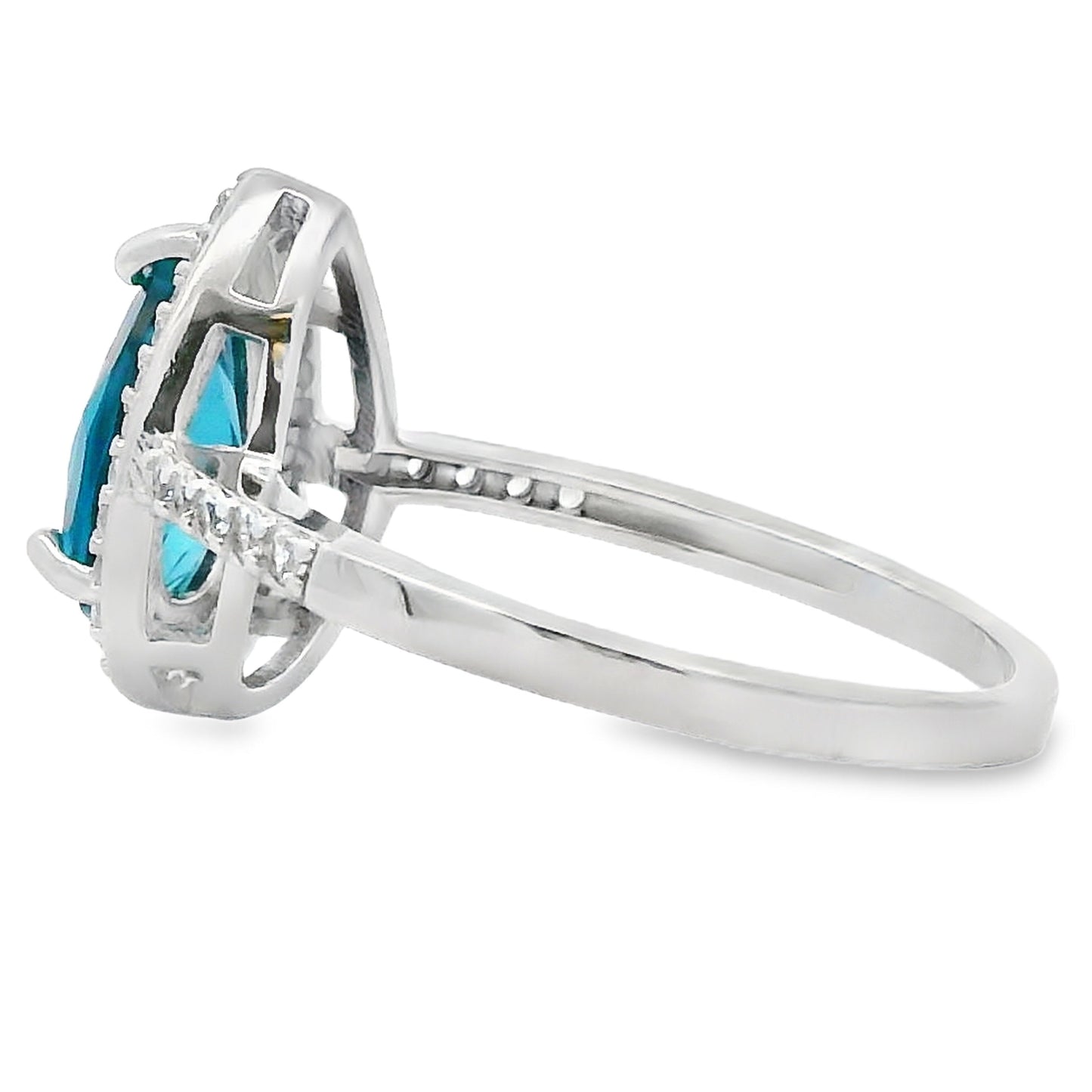 London Blue Topaz Created Sapphire Ring Sterling Silver