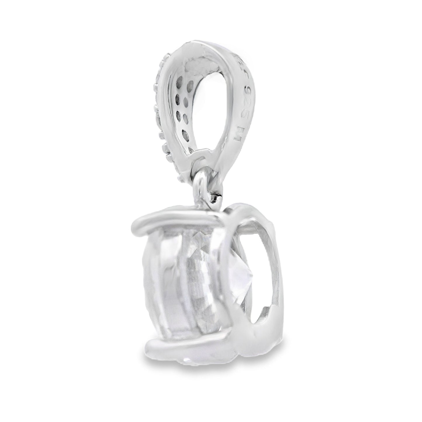 Genuine 2.00ct Moissanite Pendant Sterling Silver