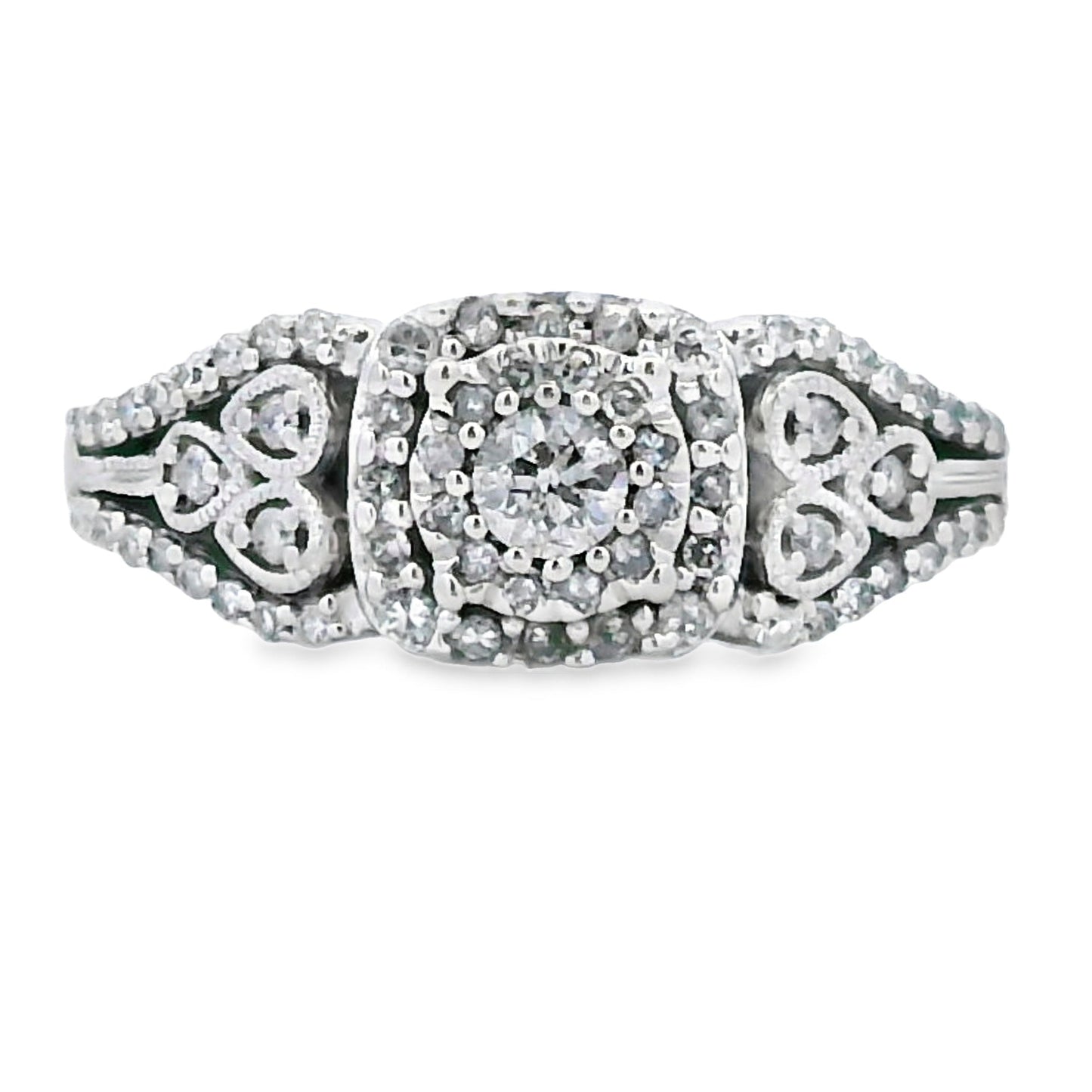 Genuine .50ct Diamond Ring 10KT White Gold