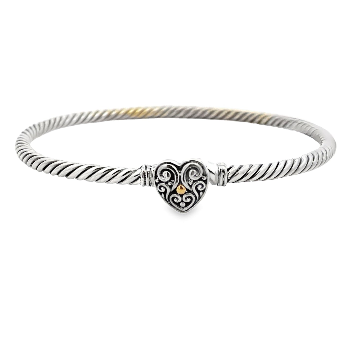 Bangle Bracelet Sterling Silver 18KT Gold