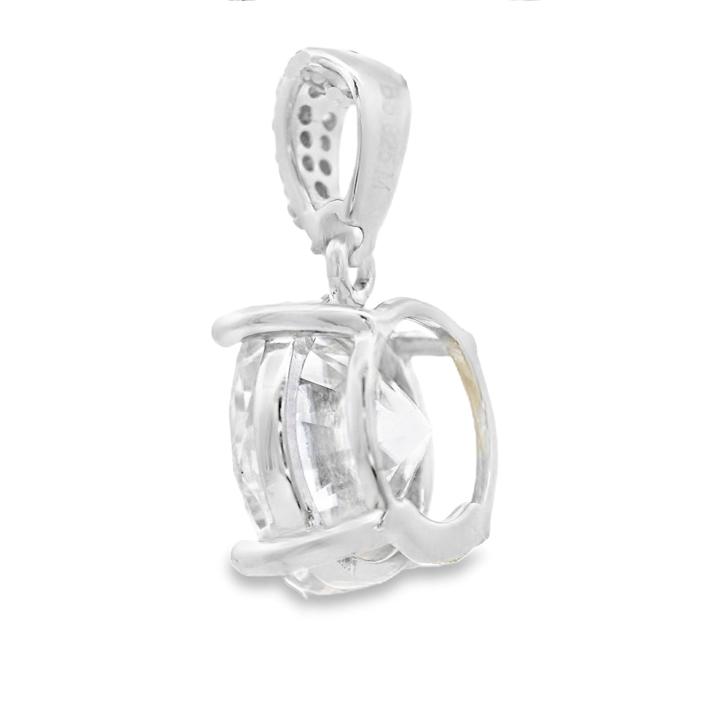 Genuine 4.00ct Moissanite Pendant Sterling Silver