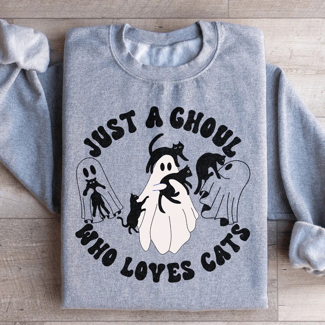 Just A Ghoul Who Loves Cats Sweatshirt