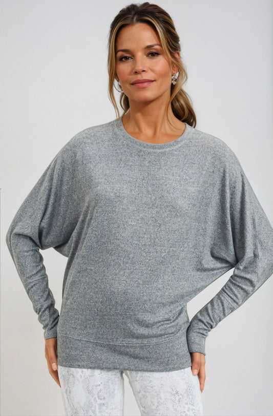 Ethereal Flow Dolman Top - Gray