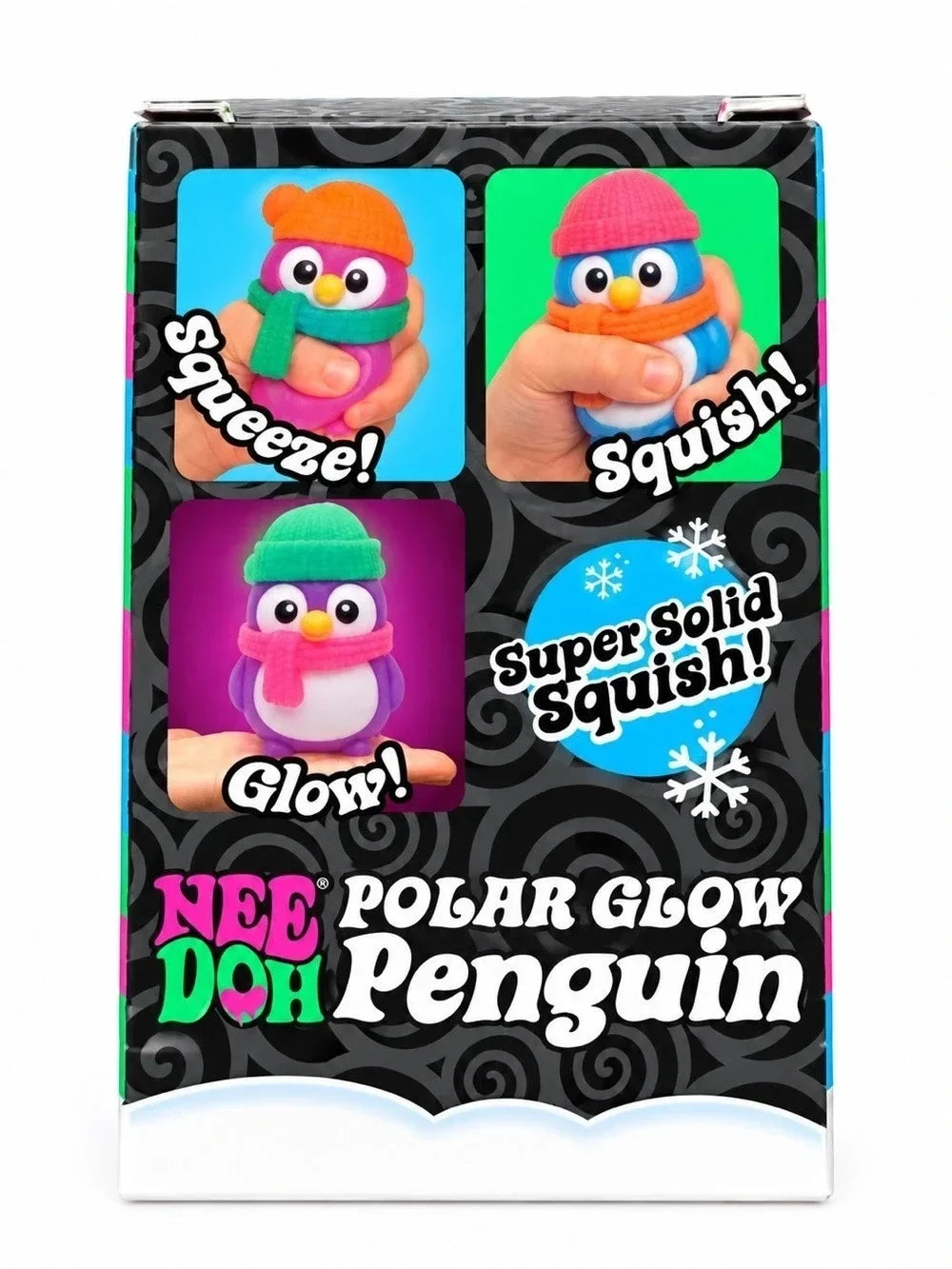 NeeDoh Polar Glow Penguin Glow-in-the-Dark Squishy Toy