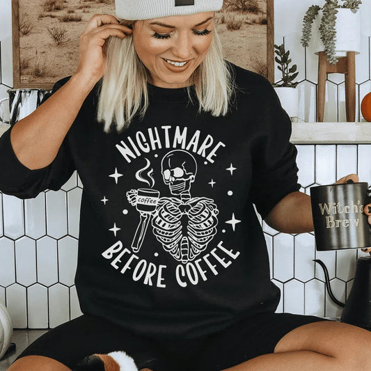Nightmare Before Coffee Skeleton Sweatshirt