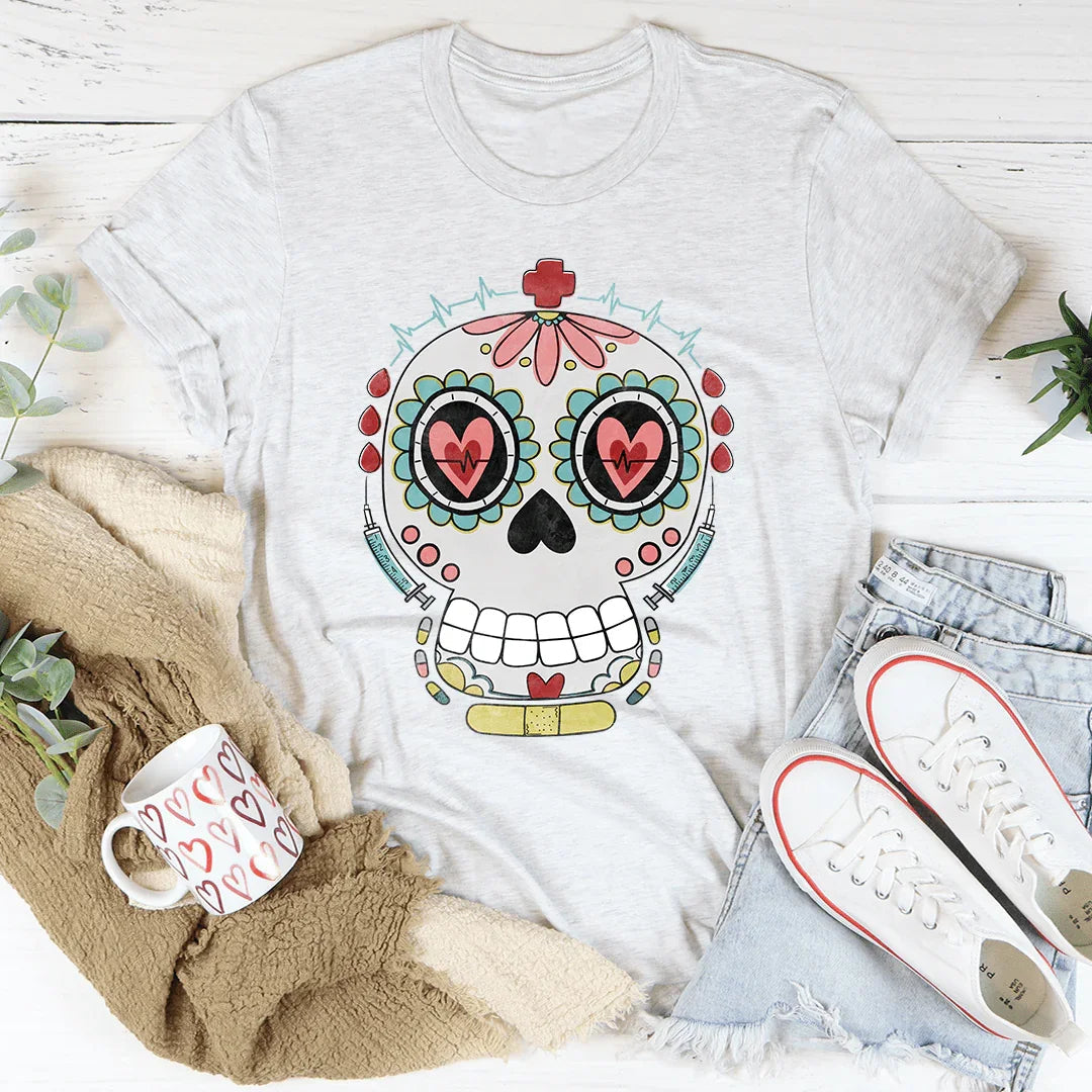 Nurse Sugar Skull Tee