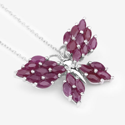 3.12 Carat Genuine Ruby .925 Sterling Silver Pendant