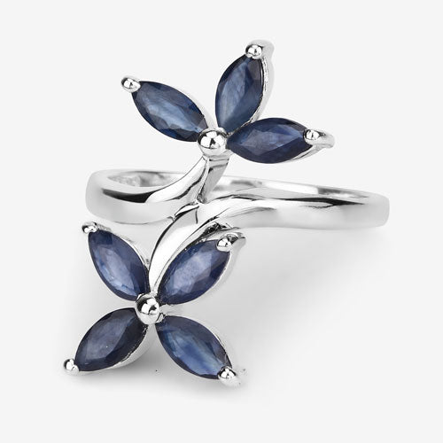 1.75 Carat Genuine Blue Sapphire .925 Sterling Silver Ring
