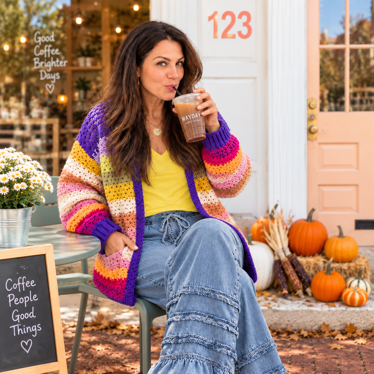 Free Spirit Tiered Chambray Palazzo Pants