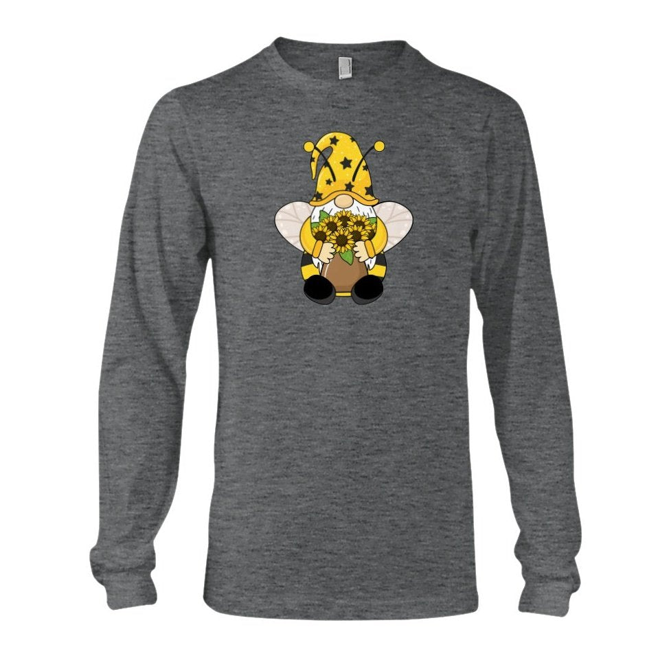 SunFlower Gnome Graphic Tee Gray or Black, Short or Long  Sleeve