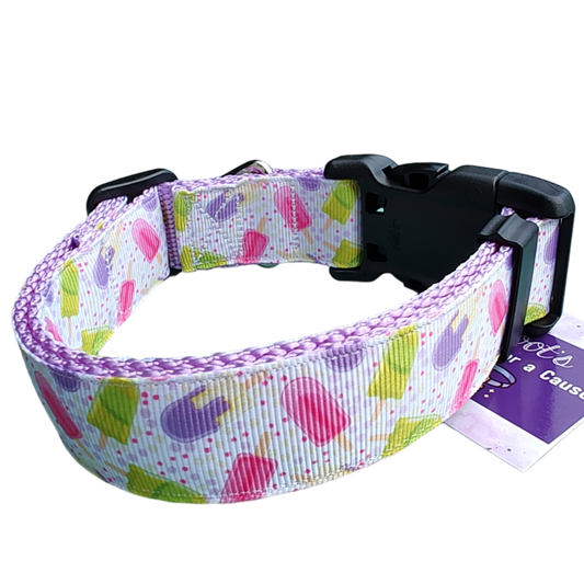 Popsicles Lavender Nylon Dog Collar MD, LG, XL, Leash