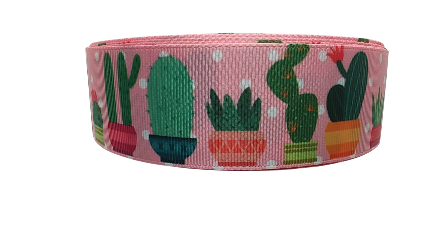1.5" Wide Potted Cactus Nylon Dog Collar