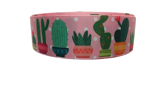1.5" Wide Potted Cactus Nylon Dog Collar