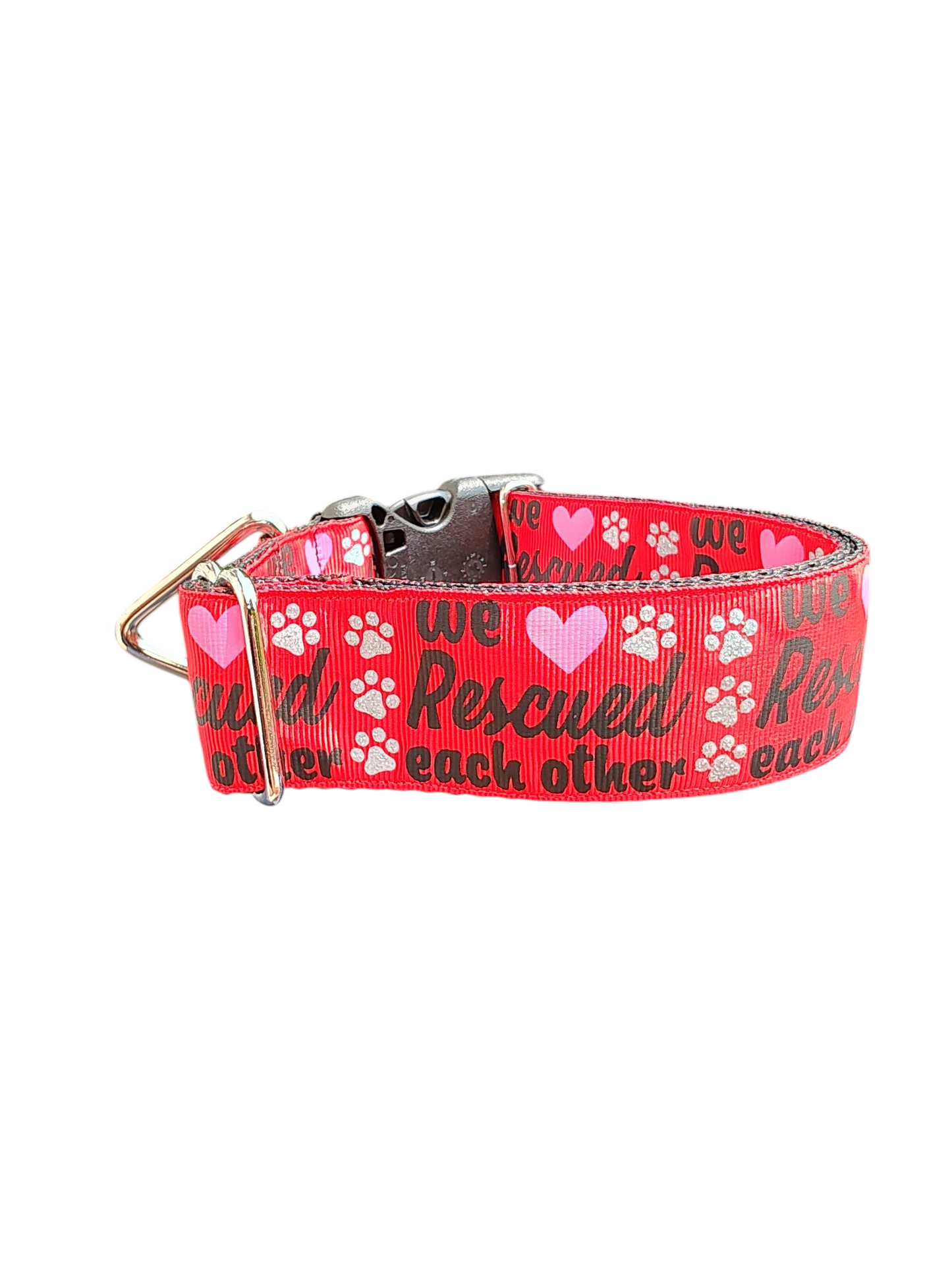 1.5" Wide We Rescued Each Other Nylon Dog Collar