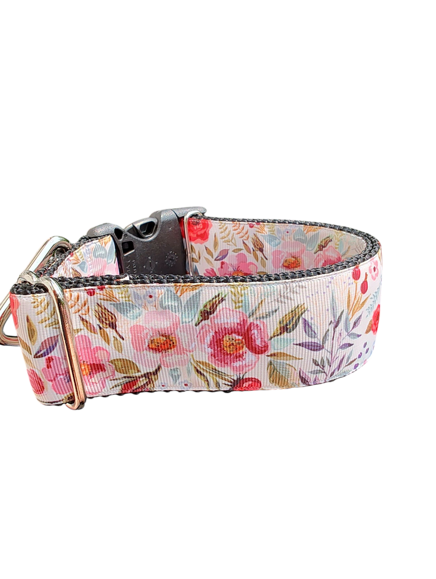 1.5" Wide Flowers & Leaves Nylon Dog Collar