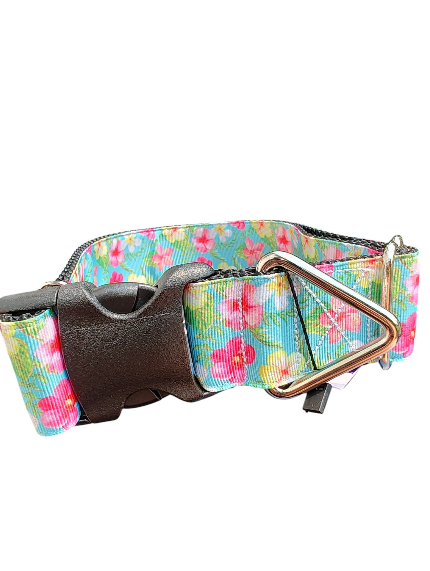 1.5" Wide Island Flowers Nylon Dog Collar