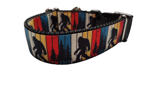 1.5" Wide Bigfoot Sasquatch Yeti Nylon Dog Collar