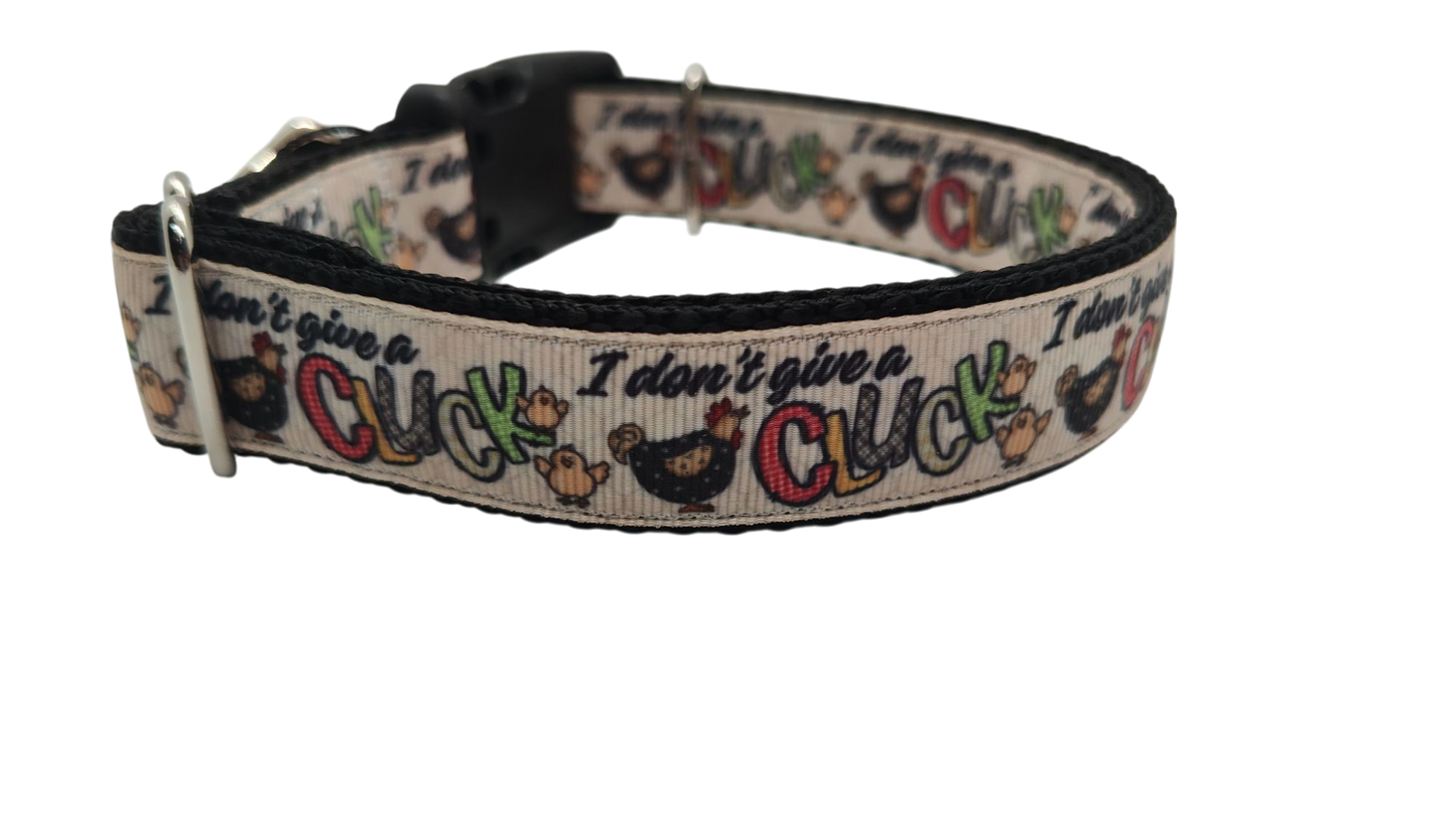 Don't Give A Cluck Nylon Dog Collar