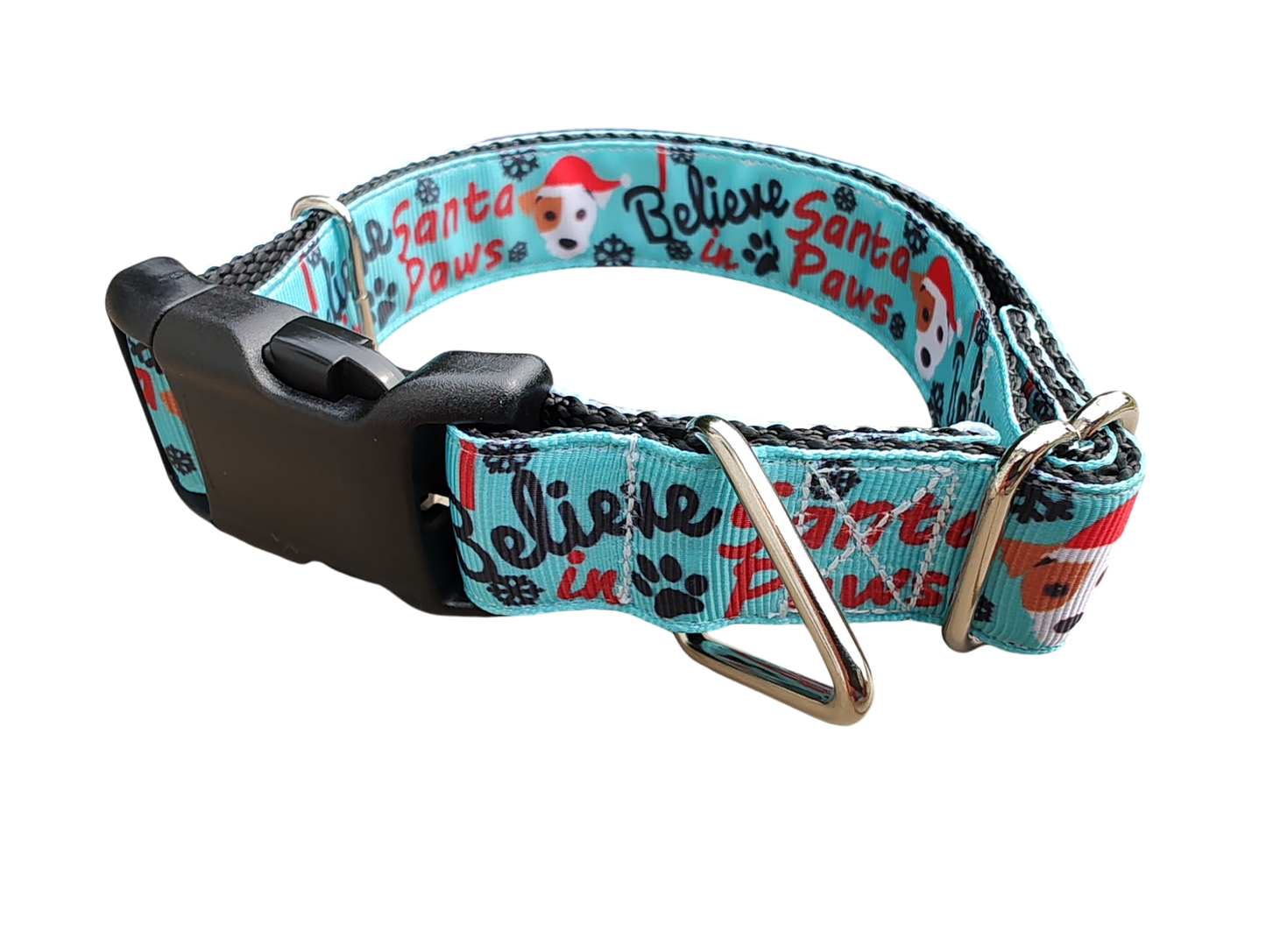 Believe In Santa Paws Christmas Nylon Dog Collar