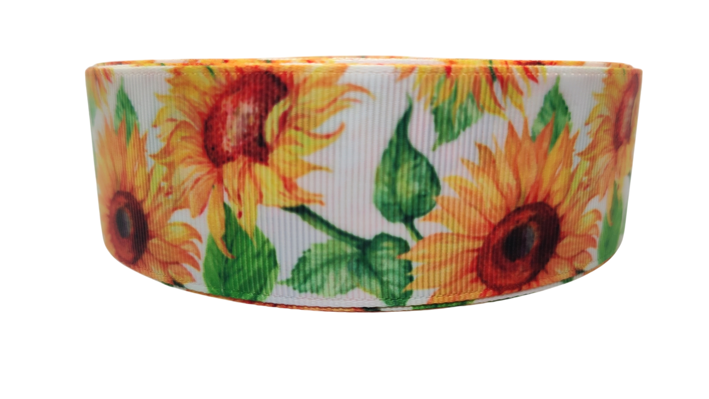 1.5" Wide Sunflowers Nylon Dog Collar