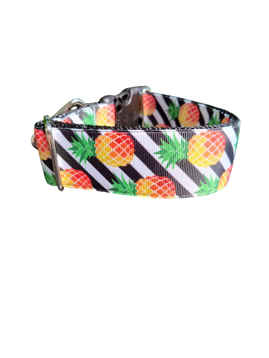 1.5" Wide Pineapple Stripes Nylon Dog Collar
