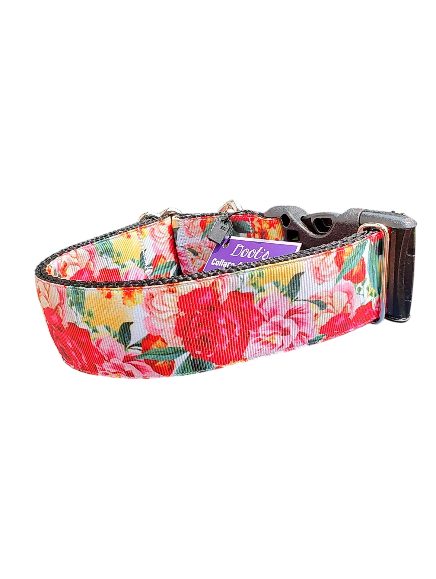 1.5" Wide Smell The Roses Nylon Dog Collar