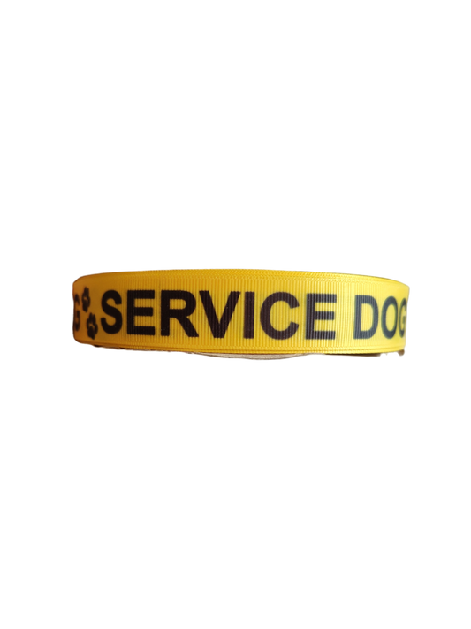Service Dog Yellow Nylon Dog Collar