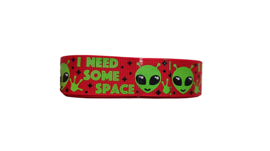 I Need Some Space Alien Nylon Dog Collar