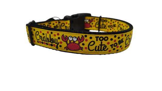 Too Cute To Be Crabby Nylon Dog Collar