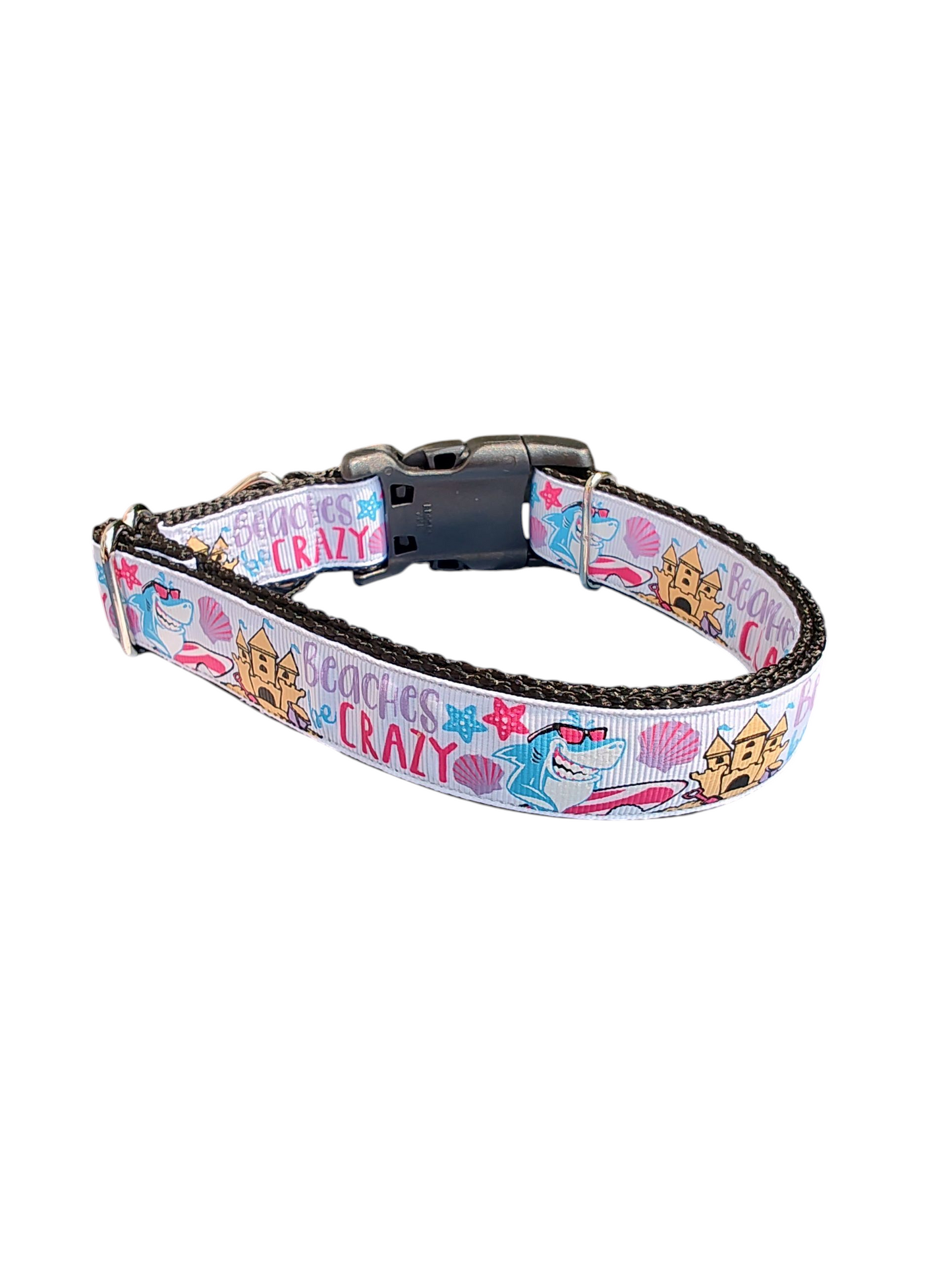 Beaches Be Crazy Nylon Dog Collar