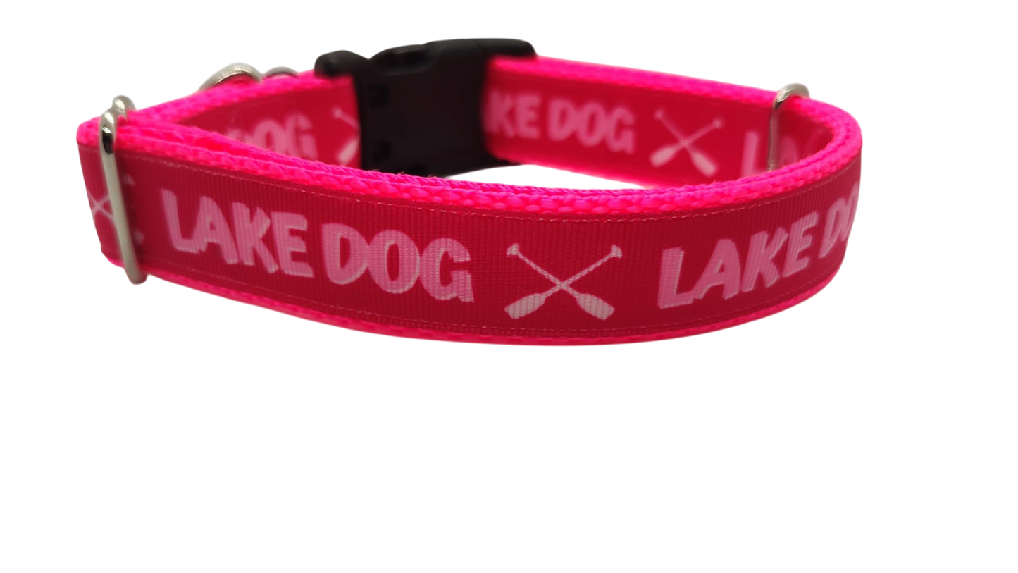 Lake Dog Pink Nylon Dog Collar