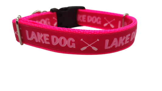 Lake Dog Pink Nylon Dog Collar