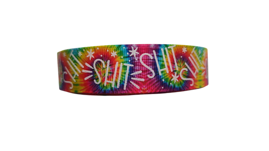 Shit Rainbow Tie Dye Nylon Dog Collar