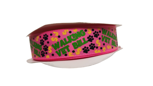Walking Vet Bill Pink Nylon Dog Collar