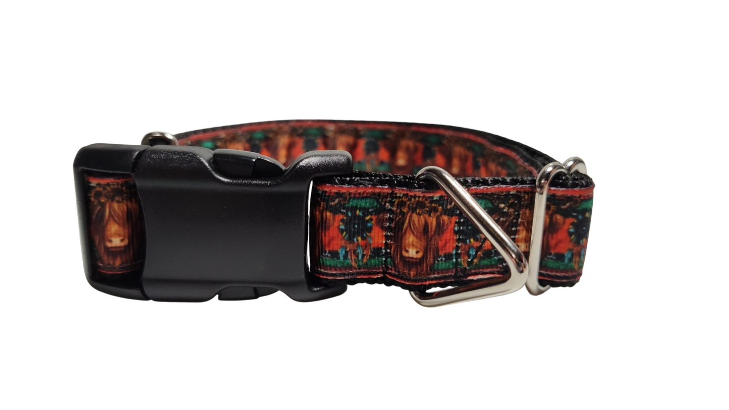 Western Highland Cow Nylon Dog Collar